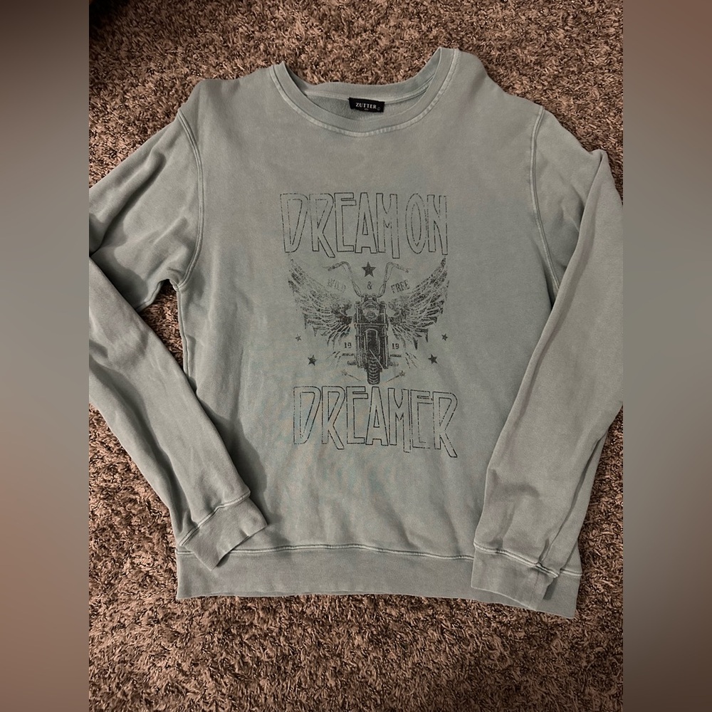 Dream on green crewneck sweater